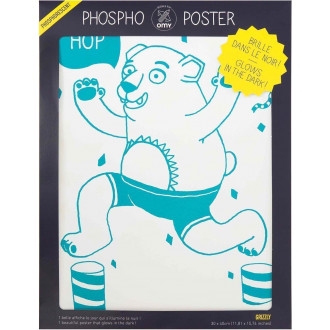 Poster phosphorescent grizzly 30 x 40 cm