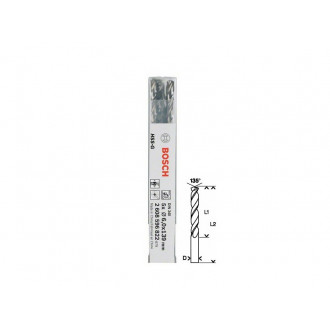 Lot de 5 forets à métaux rectifiés HSS-G DIN 340 série longue Ø5,0mm Longueur 132mm BOSCH 2608596820