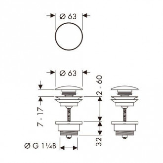 Hansgrohe vidage sans tirette Push-Open 1/4 de qualite . 50100000