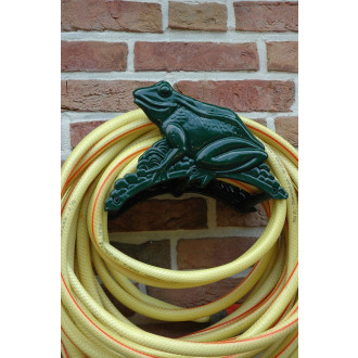 Porte tuyau d'arrosage grenouille verte