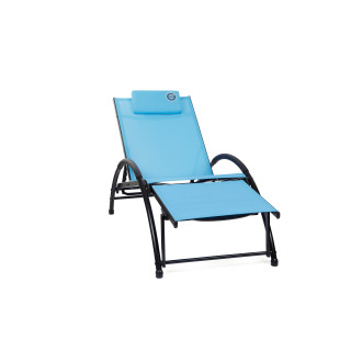 Fauteuil relax bleu - structure pliable et confortable