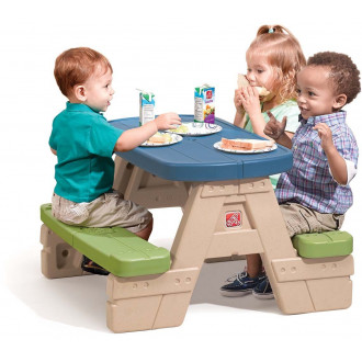 Table de pique-nique en plastique pour enfants avec parasol
