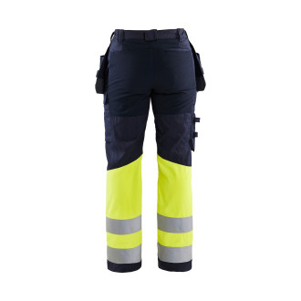 Pantalon multinormes inhérent stretch femme Marine/Jaune-Fluo 71851512 - Taille au choix