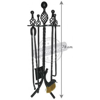Serviteur de cheminée antique 4 accessoires