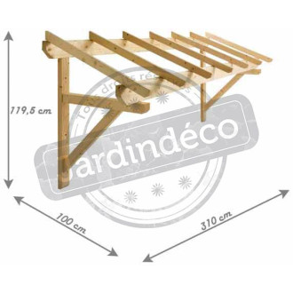 Auvent en bois pour porte de garage