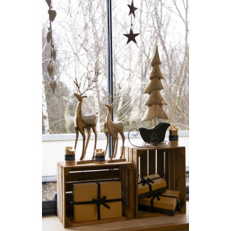 Sapin de noël en métal laqué or et pailettes (lot de 3)