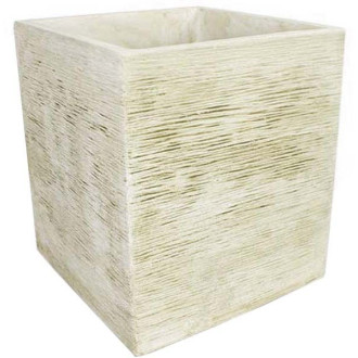 Jardinière en pierre reconstituée carrée effet brossé