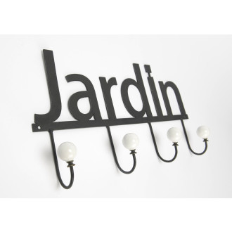 Patère métal et céramique jardin