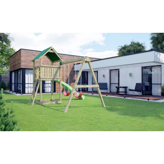 Plateforme de jeux balançoire et toboggan pollux