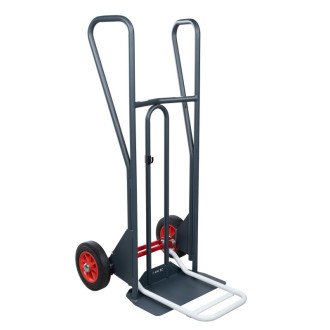 Diable à poignées fermées avec bavette repliable - DBA 350 kg - Type de roues au choix