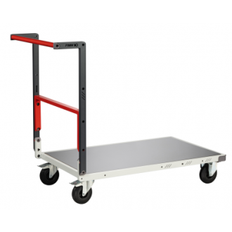 Chariot FLAT-PACK™ dossier repliable 850 x 500 mm plateau tôle galva roues CC 250 kg - 804721311