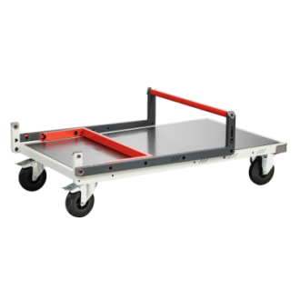 Chariot FLAT-PACK™ dossier repliable 850 x 500 mm plateau tôle galva roues CC 250 kg - 804721311