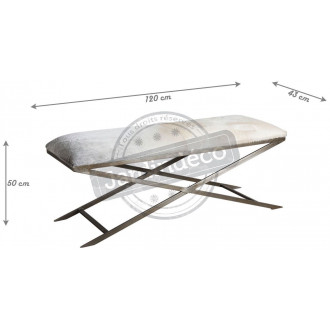 Banc en peau de vache et acier