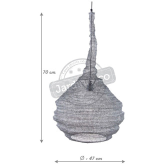 Lampe suspension métal gris blanchi