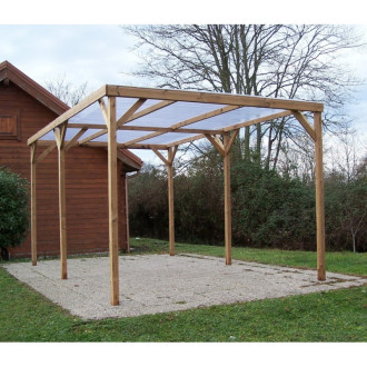 Pergola habrita foresta thonon 15,06m2 en bois épicéa thermo chauffé avec couverture pvc