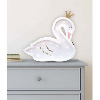 Cygne lumineux en bois 31 cm