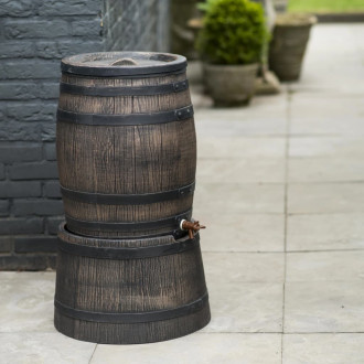 Support de baril d'eau de pluie aspect de bois 45x28,5cm marron