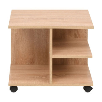 Étagère armoire meuble design étagère à roulettes 50 cm chêne marron 