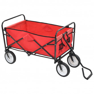 Vidaxl chariot à main pliable acier rouge