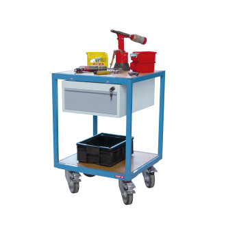 Servante atelier 2 plateaux bois 600 x 600 mm 400 kg - 880010598