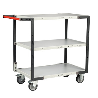 Servante flat-pack 3 plateaux mélaminé 850 x 500 mm roues TPE 250 kg - 884721124