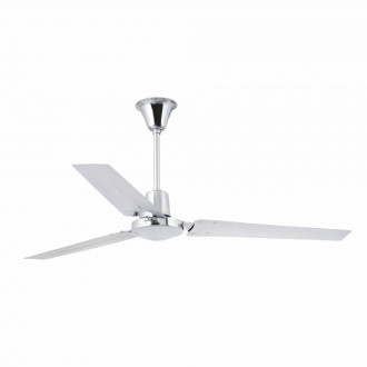 Faro 33002 Indus Ventilateur de plafond à 3 pales sans lumière pour des pièces de 17,6 m2, Chrome