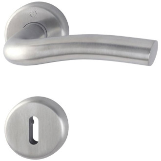 Ensemble de porte sur rosace gent inox f9 clé l hoppe - e1520z/42k/42ks - 3045466