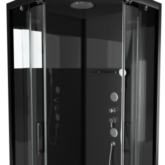 Cabine de douche mirror space round 1/4 de cercle 90x90x215cm Aurlane - CAB181