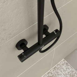 Colonne de douche thermostatique 133x28x52 molly black Aurlane - COL050