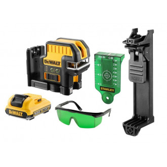 Dewalt - niveau laser croix + 5 points xr 10.8v 2ah li-ion faisceau vert - dce0825d1g