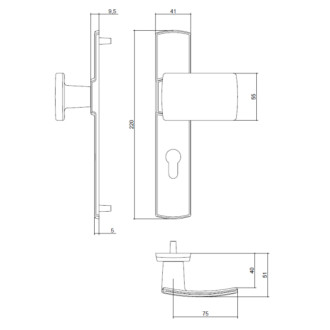 Ensemble palière 525 scult clé i bezault entraxe 165 mm platine - 204406