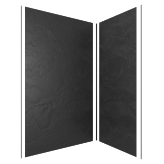 Pack panneaux muraux ardoise noir en composite - profilé d'angle et finition anodisé brillant - 90x120cm - stone'it slate 90x120 Aurlane - FAC384