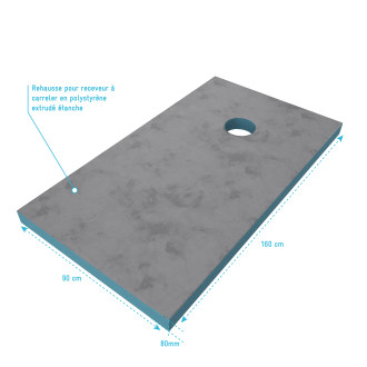 Rehausse pour receveur de douche a carreler 80x120cm - rainy linear 120 Aurlane - FAC389