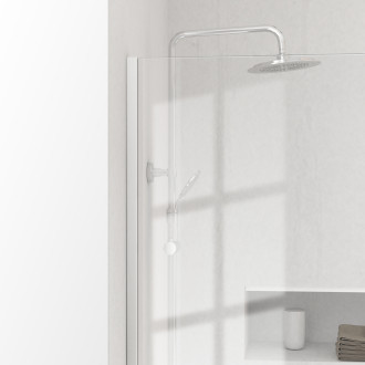 Paroi de douche 100x200cm - verre trempé transparent 8mm - profilé chrome - freedom 2 chromed Aurlane - FAC656