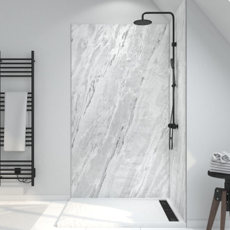 Panneau mural de douche en composite - feuille de pierre et ciment - 120 x 210 cm - ice lunar 120 Aurlane - FAC693