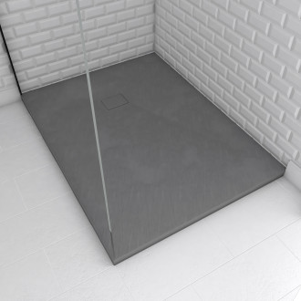 Receveur à poser en matériaux composite SMC – Finition ardoise gris – 90x120cm – ROCK 2 GREY 90 Aurlane - FAC698