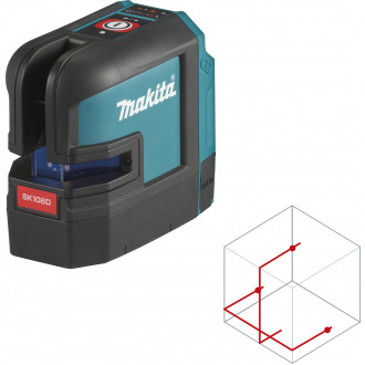 Laser lignes et 4 points croix 25 m 12 v cxt li-ion  makita - en sacoche - sk106dz