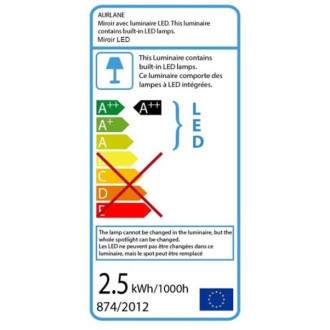 Miroir salle de bain led auto-éclairant border lines 70x45 Aurlane - MIR025