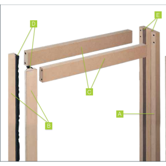 Kit huisserie MDF porte jusqu'à 120 mm FIBROTUBI - 61421202