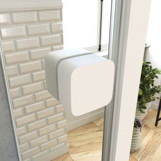 Pack porte de douche coulissante blanc de 89 à 90x190 cm + receveur - whity round slide Aurlane - PACF033