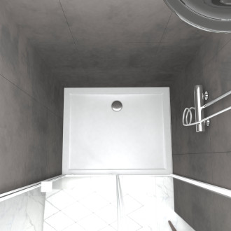 Pack porte de douche coulissante blanc 100x185cm - extensible + receveur 80x100 - whity slide Aurlane - PACF035