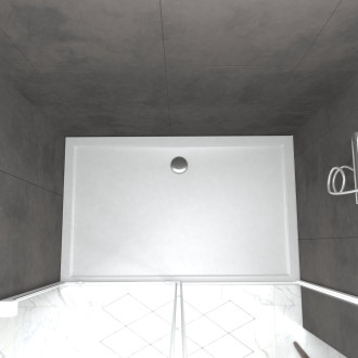 Pack porte de douche coulissante blanc 140x190cm + receveur 80x140 - whity slide Aurlane - PACF040