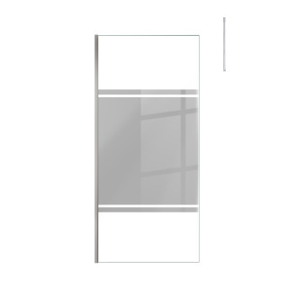 Paroi de douche 90x200cm miroir - profilé + barre plafond finition chrome - freedom 2 mirror Aurlane - PACF378