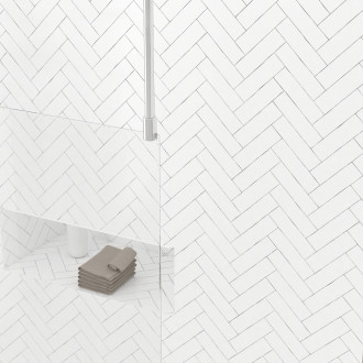 Paroi de douche 140x200cm dépolie - profilé + barre plafond finition chrome - freedom 2 frosted Aurlane - PACF384