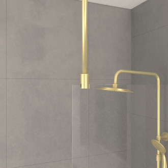 Paroi de douche 120x200cm verre 8mm - profilé + barre plafond finition or brossé - freedom 2 gold Aurlane - PACF434
