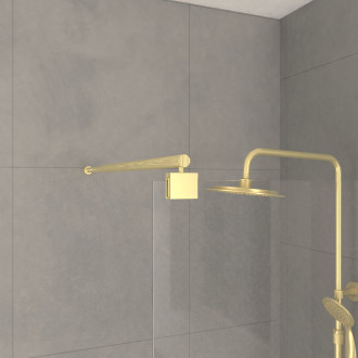 Paroi de douche 80x200cm verre 8mm - profilé + barre extensible finition or brossé - freedom 2 gold Aurlane - PACF436