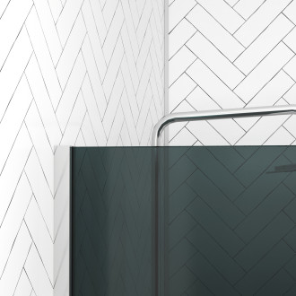 Pack paroi de douche 100x200cm verre fumé 8mm - barre de fixation extensible et profil chrome Aurlane - PACF444