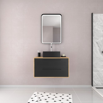 Pack meuble de salle de bain caisson 2 tiroirs + vasque carrée - uby 80cm Aurlane - PACM271