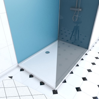 Pack 2 panneaux muraux wall'it bleu + receveur whiteness ii 120 + paroi de douche freedom 2 fumée 120 + barre de fixation chrome Aurlane - PACP058