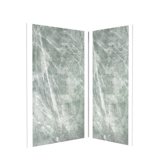 Pack panneaux muraux + profilé d'angle chrome + 2 profilés de finition chrome - 120x90x210 - ice green 120 Aurlane - PACP259